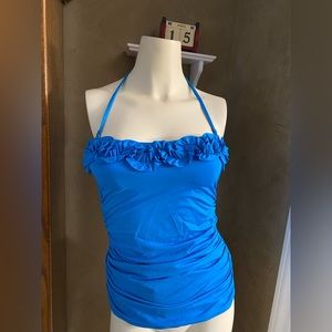 Kenneth Cole Tummy Toner Tankini Top Swimsuit Women’s size S Turquoise blue